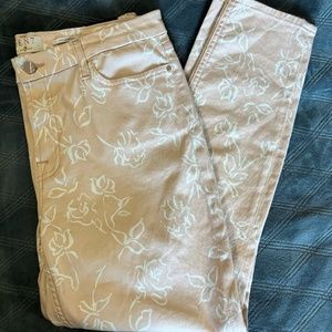 7 for All Mankind Ankle Skinny Jen7 blush pink floral print NWT - size 10